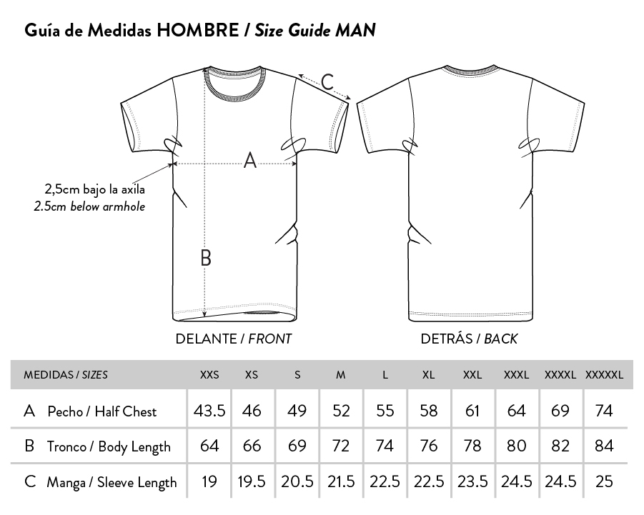 TABLA MEDIDAS HOMBRE